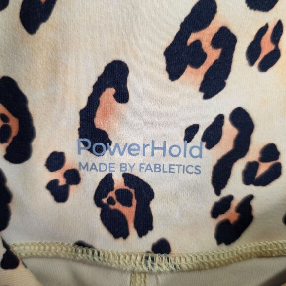 Womens Fabletics Power Hold Brown Animal Print Leggings Ankle Polyester Size L - Picture 3 of 10